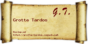 Grotte Tardos névjegykártya
